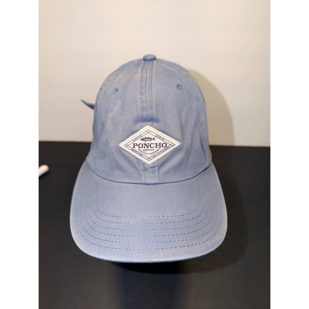 Poncho Outdoors Blue Diamond Patch Cotton Twill Adjustable Strapback Fishing Cap